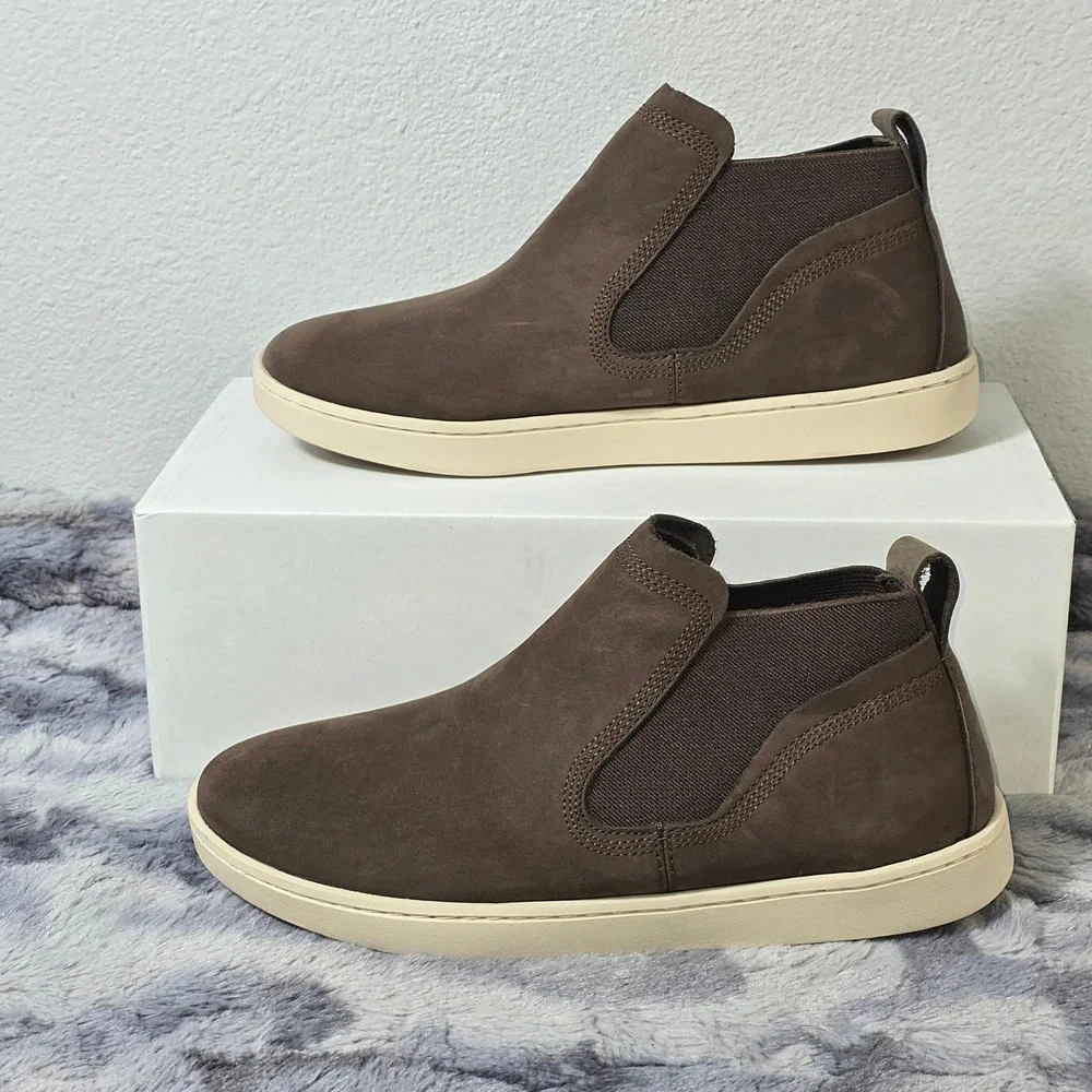 NWOT OluKai Pehuea Mid Brown Java Leather Slip On Casual‎ Boots Womens 7